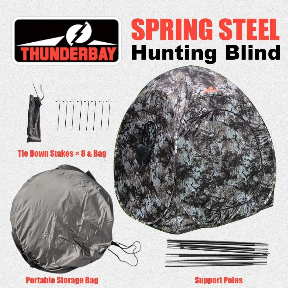 THUNDERBAY Run & Gun Series 1-3 Pereson Pop-Up Ground Blind, Hunting Bilnd for Deer, Turkey Duck Hunting, Bow Hunting