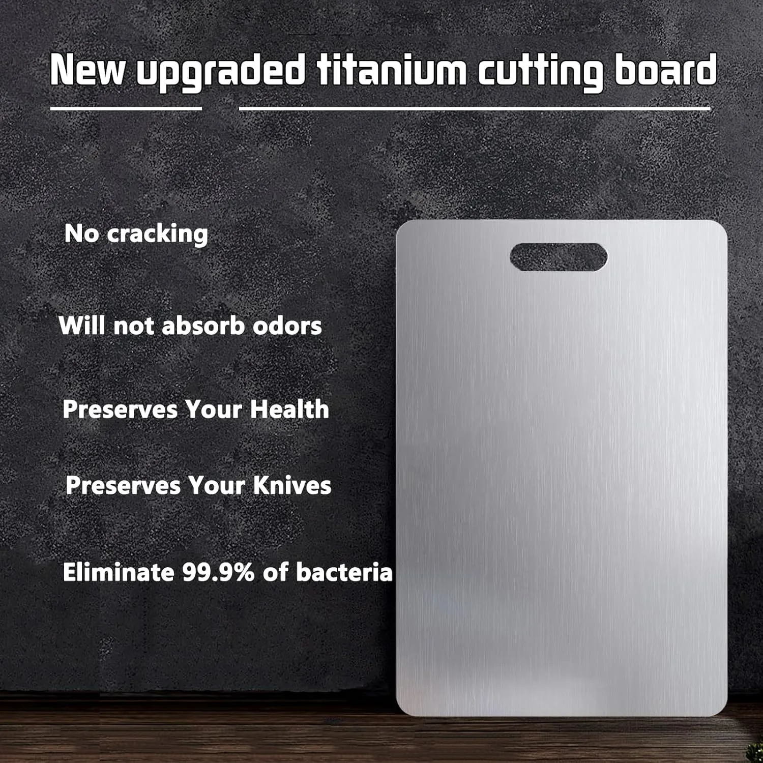 Titanium Cutting Boards For Kitchen, 100% Pure Cut Titanium Cutting Board, Food Grade Quality,Easy To Clean And Will Not Absorb Odors, Suitable For Kitchen Or Outdoor Camping(12L*9W)