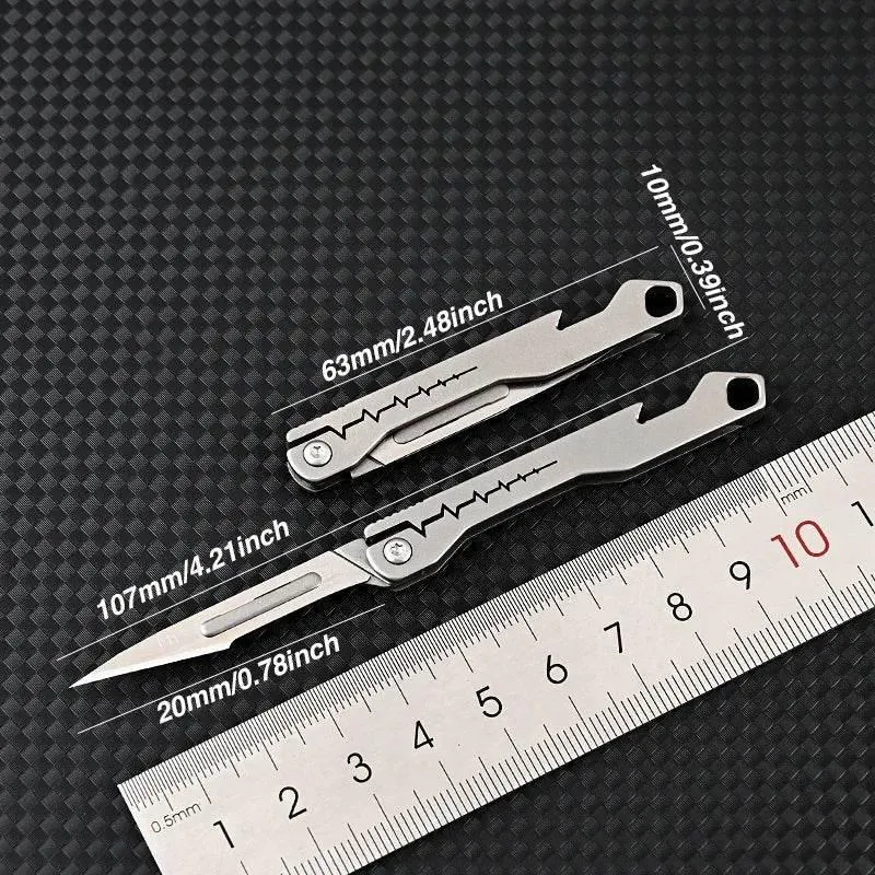 Titanium Folding Utility Knife - Sharp All-Purpose Cutter