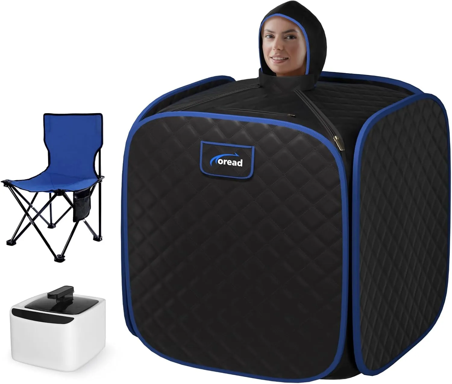 TOREAD Portable Folding Steam Sauna with 1000W&2.6L steam Generator, Personal Sauna Tent for Relaxation, Fast Heating in 6 Min, with Remote Control, Black