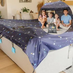 Tote a Fort Starry XL Blanket Fort Building Kit for Kids, 4 Blanket TOTEAFORT Toy, Make a Portable Playhouse, Play Tent Boy and Girl Indoor Outdoor Build Set, STEM Children Toy, Ages 4, 8, 12  