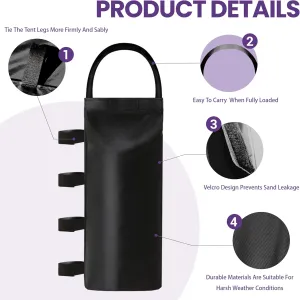 Tradesparker Canopy Weights Pop up Canopy Weight Bags,Weights for Outdoor Furniture Pop up Canopy Tent Gazebo Pergola Instant Canopies Trampoline,Sand Bags Without Sand, 6-Pack