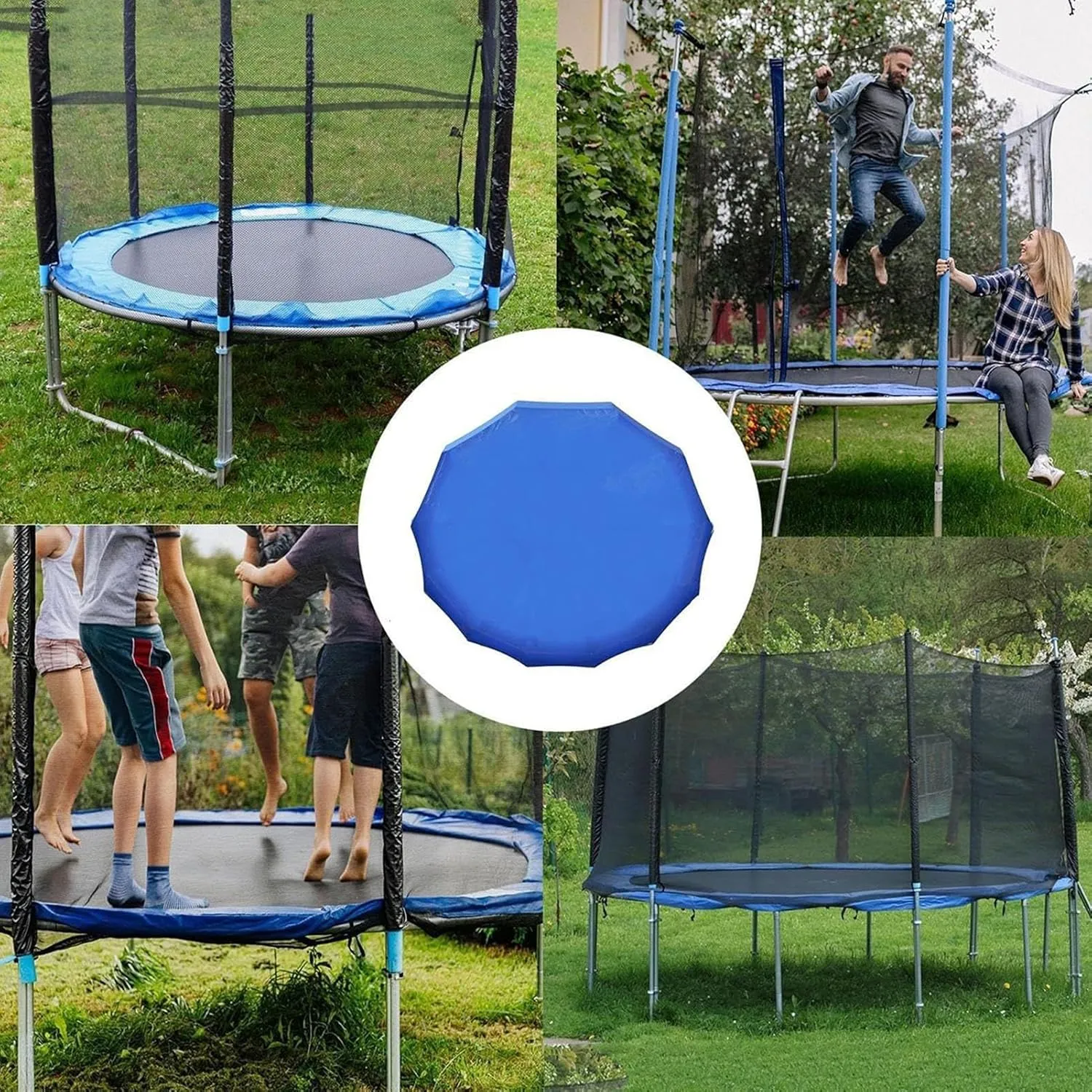 Trampoline Canopy - Anti UV Sun Protection Tent, Trampoline Shade Cover Top | Heavy Duty Waterproof Wind-Resistant Canopy Protection for Outdoor Playground Backyard Garden Rain Winter