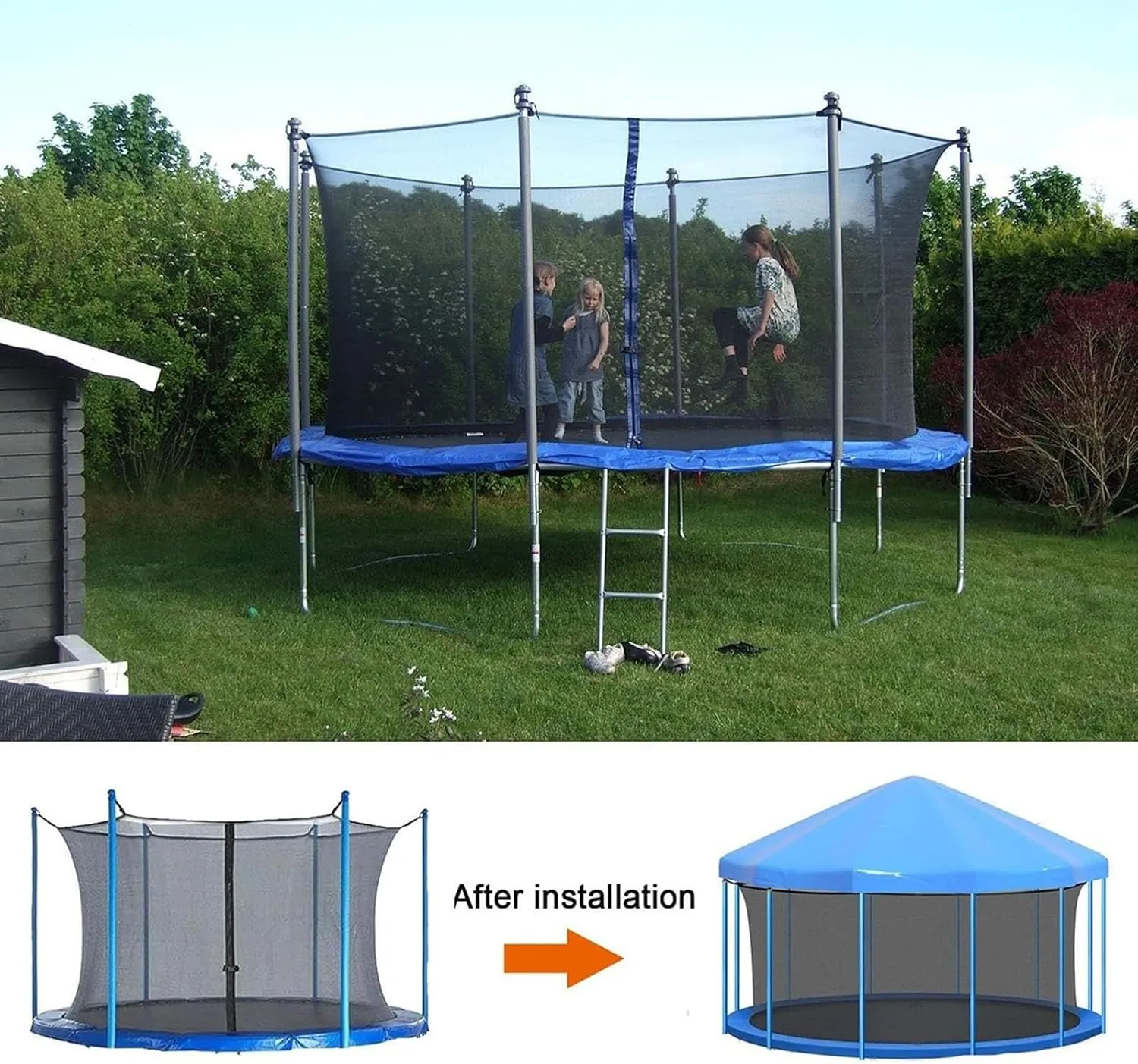 Trampoline Canopy - Anti UV Sun Protection Tent, Trampoline Shade Cover Top | Heavy Duty Waterproof Wind-Resistant Canopy Protection for Outdoor Playground Backyard Garden Rain Winter