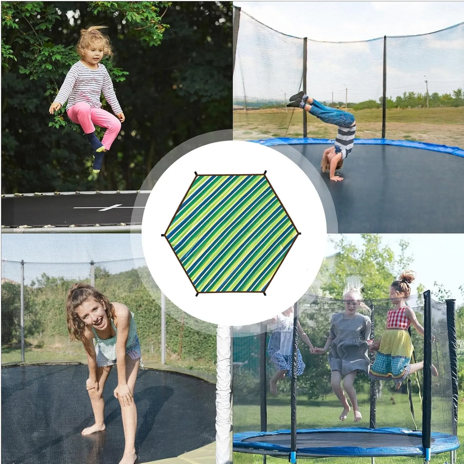 Trampoline Cover, Waterproof UV Protection Trampoline Tent Cover, Anti-Slip, Tear-Resistant, Group Entertainment for Outdoor Backyard Garden Use