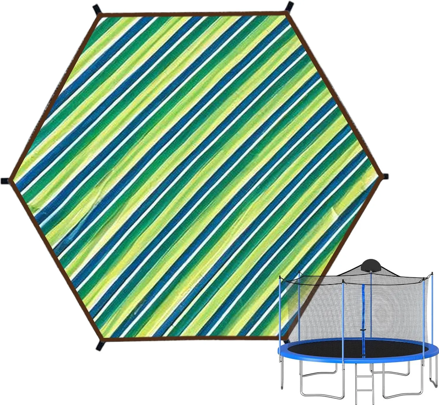 Trampoline Cover, Waterproof UV Protection Trampoline Tent Cover, Anti-Slip, Tear-Resistant, Group Entertainment for Outdoor Backyard Garden Use
