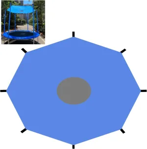 Trampoline Shade Cover for 8ft-16ft Round Outdoor Trampoline, Anti-UV Trampoline Cover(14FT, 8 Poles)