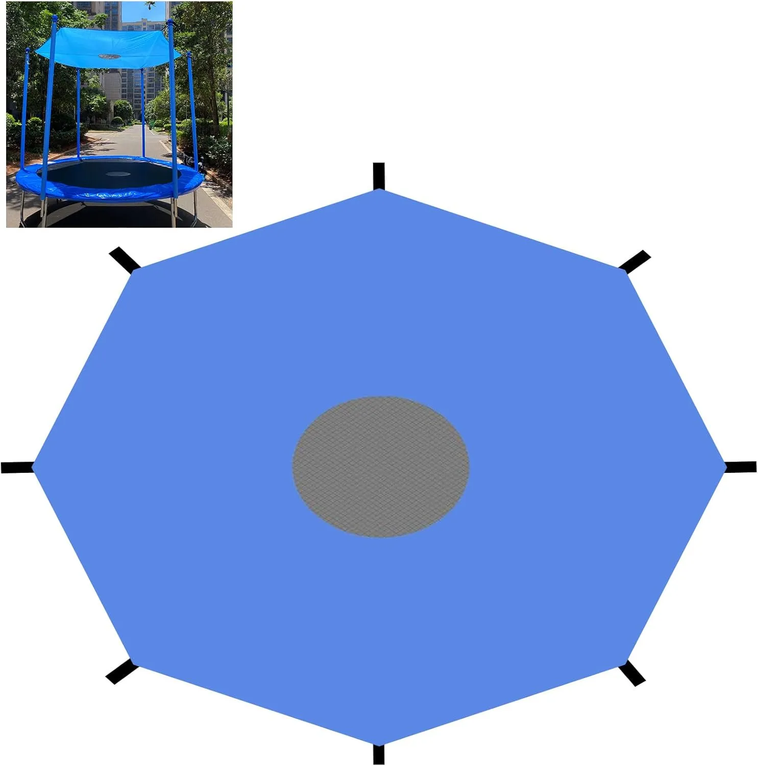 Trampoline Shade Cover for 8ft-16ft Round Outdoor Trampoline, Anti-UV Trampoline Cover(14FT, 8 Poles)