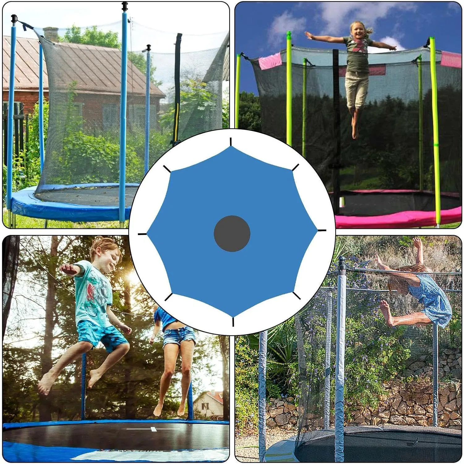 Trampoline Tent Cover, Trampoline Shade Cover, Trampoline Shade, Anti-UV Trampolines Sunshade, Straight Pole Round Trampoline,Trampoline Accessory Tent for 6/8/10/12/14/16FT