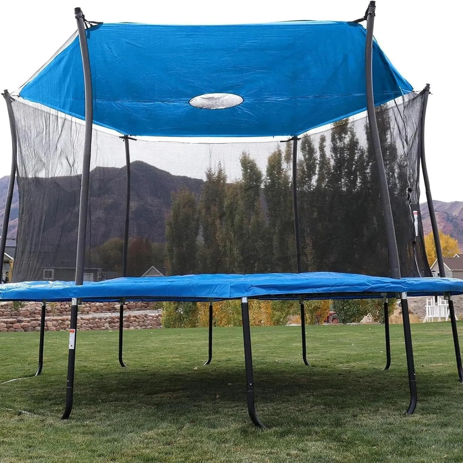 Trampoline Top Cover, 6-16ft Sun-Protection Trampolines Canopy Waterproof Trampoline Sunshade Tarp Accessories for 6/8/12-Pole Trampoline(Blue,6ft-6 Poles)