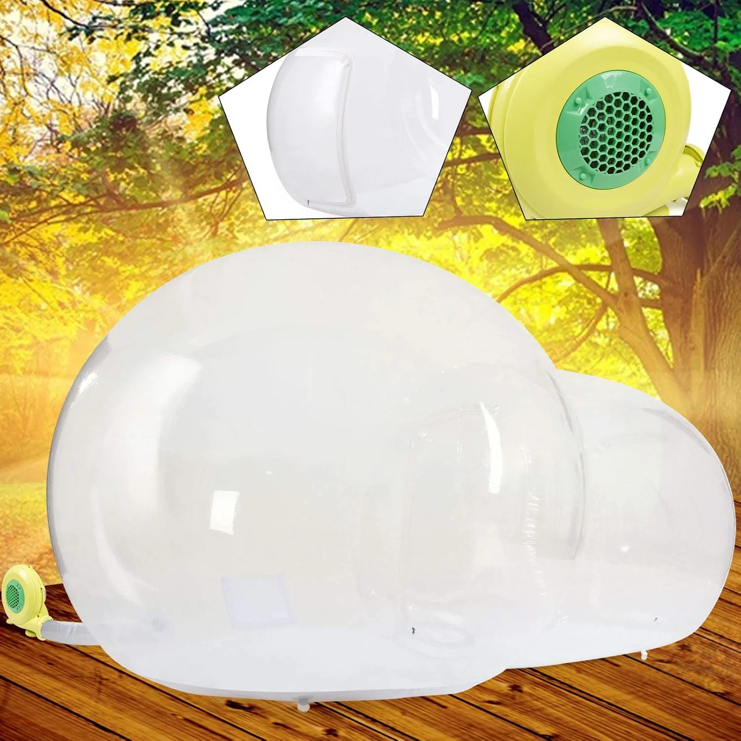 Transparent Camping Tent with Blower Air Fort Inflatable Bubble Tent Transparent Dome with Blower for Advertising Event Patios Backyard