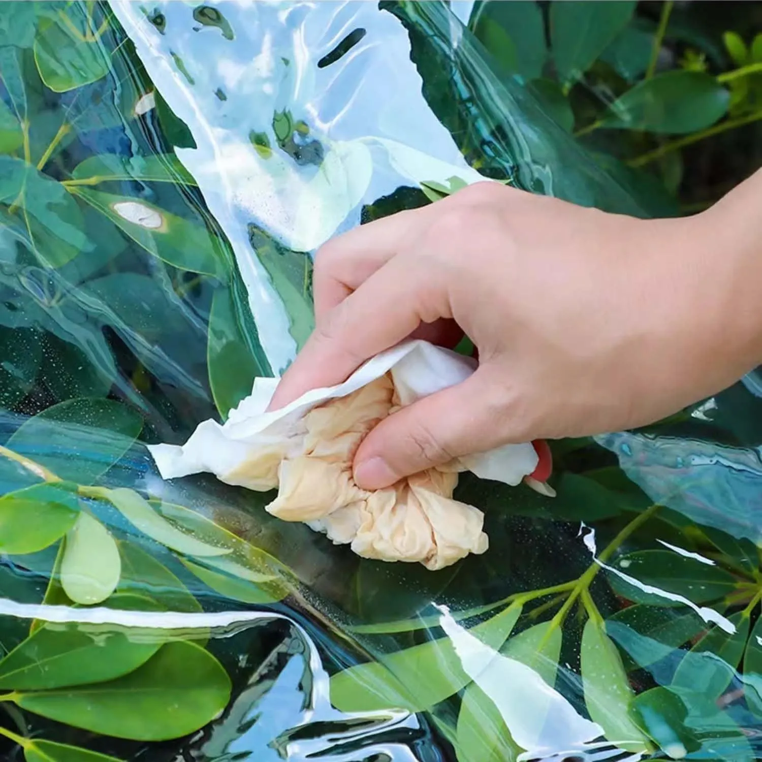 Transparent Heavy Duty Waterproof Tarp 5.6x13.1ft, Clear Tarpaulin, Tarpaulin Waterproof Cover, Clear PVC Cover with Grommets, for Garden & Outdoor