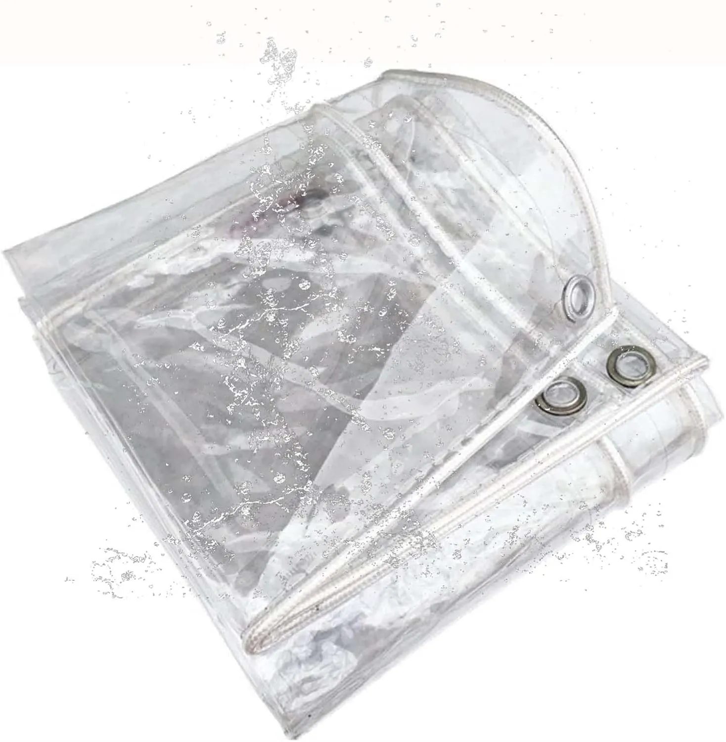 Transparent Heavy Duty Waterproof Tarp 5.6x13.1ft, Clear Tarpaulin, Tarpaulin Waterproof Cover, Clear PVC Cover with Grommets, for Garden & Outdoor