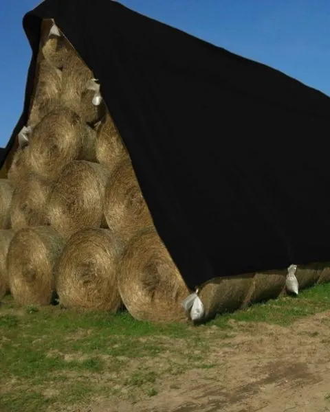 TUFFPAULIN 40FT X 30FT 200 GSM BLACK HAY COVERS SUPER HEAVY DUTY TARPAULIN-TIRPAL