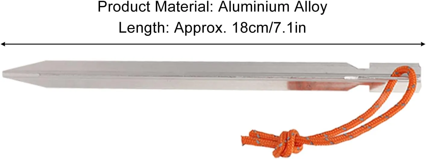 Ultra Light 7075 Aluminum Tent Inserts, Triangular Pens, Long and Robust, Sold with Ropes, for Outdoor Camping Accessories (Silver White)