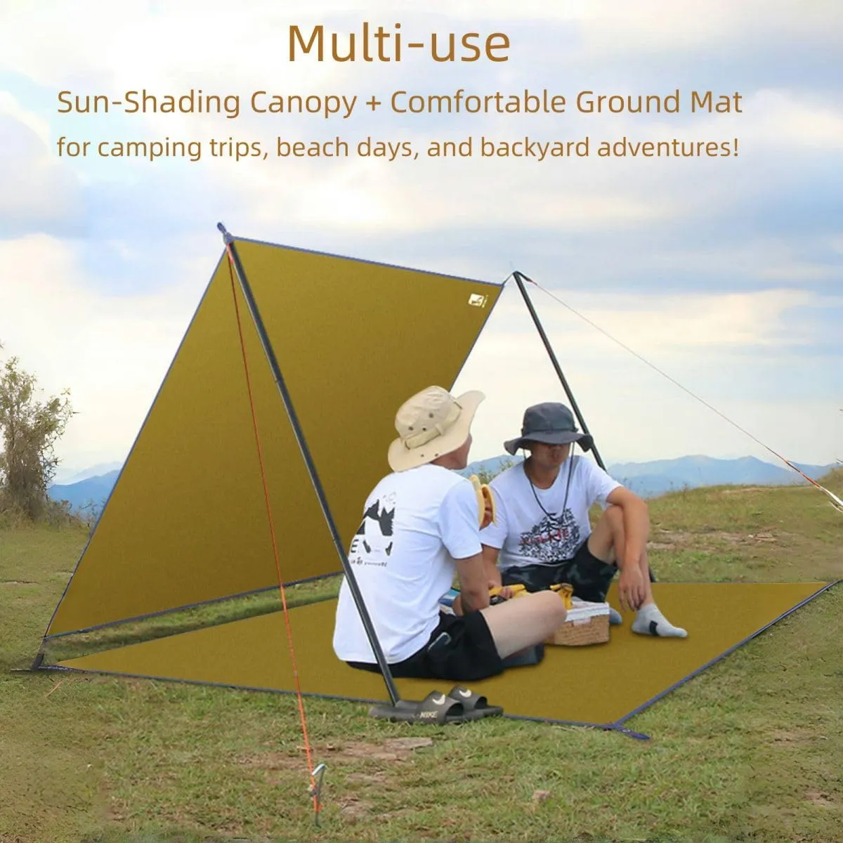 Ultralight Tent Footprint/Waterproof Camping Tarp, Essential Tent Accessories Beach Picnic Blanket Mat Ground Sheet for Camping, Backpacking, Hiking & Beach with Carry Bag (82.7 * 94.5in)