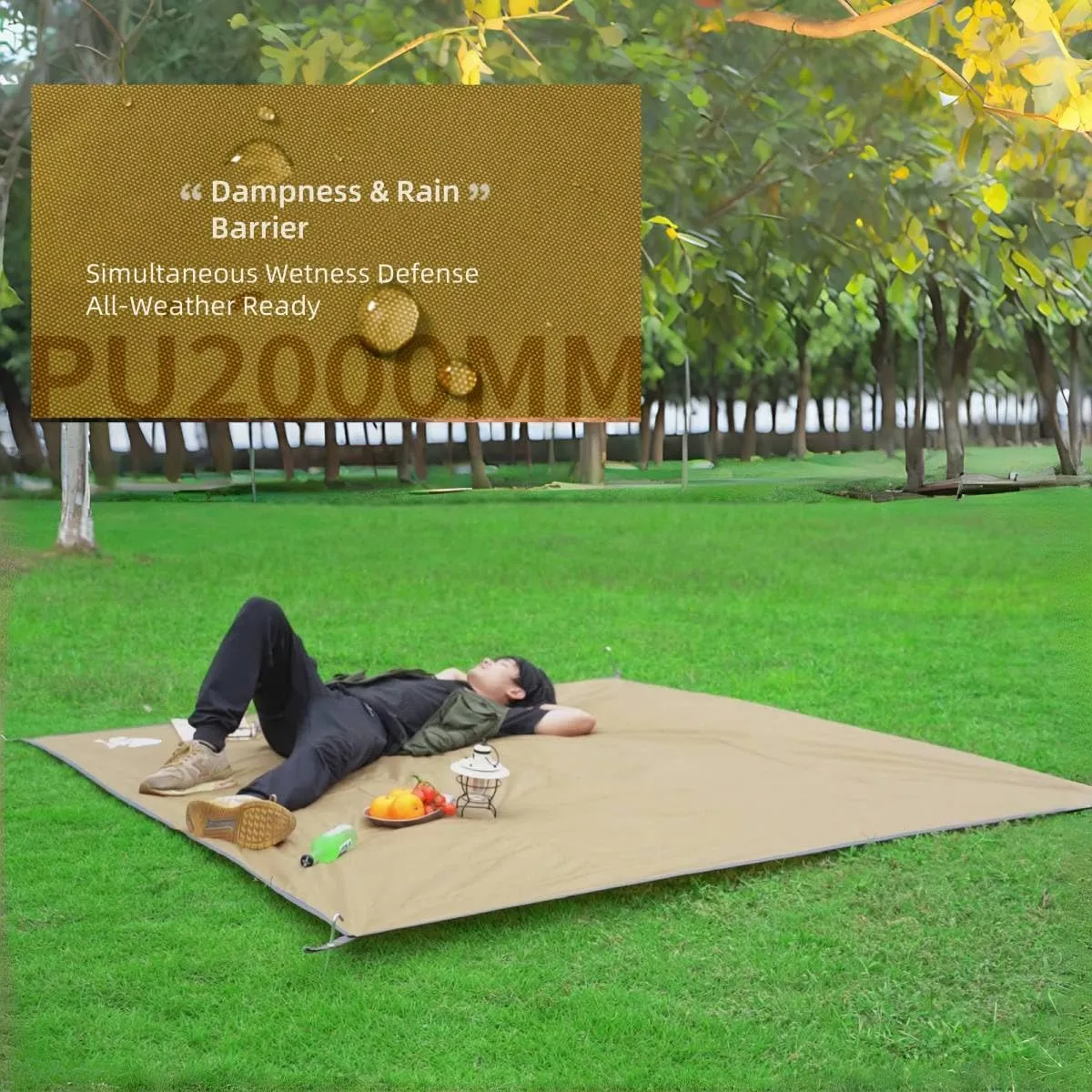 Ultralight Tent Footprint/Waterproof Camping Tarp, Essential Tent Accessories Beach Picnic Blanket Mat Ground Sheet for Camping, Backpacking, Hiking & Beach with Carry Bag (82.7 * 94.5in)