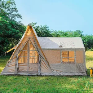 UNISTRENGH Waterproof Pop Up Cotton Inflatable Tent Outdoor 5-8 People Thickened Rainproof Camping Tent Large Space Roof Tent