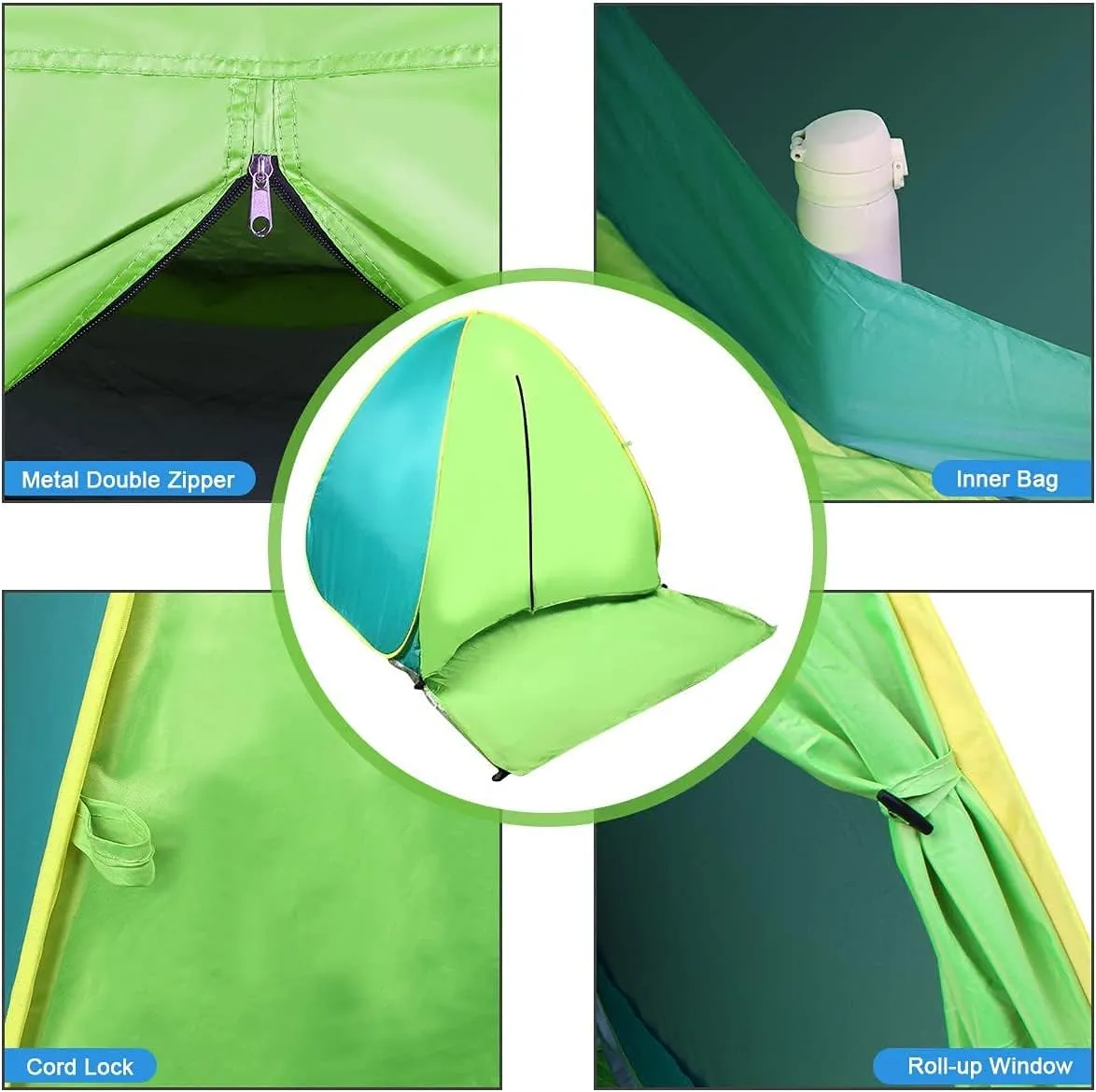 UPF 50  Pop Up Beach Tent Sun Shelter Portable Anti UV Sun Shade Shelter for 1~3 Person Outdoor Activities Camping Fishing Hiking Picnic Touring