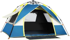 Upgrade Pop Up Tent Family Camping Tent 3-4 Person Tent Portable Instant Automatic Tent Beach Sun Shelter Waterproof Windproof for Outdoor Camping Hiking Mountaineering (Color : B) (B)