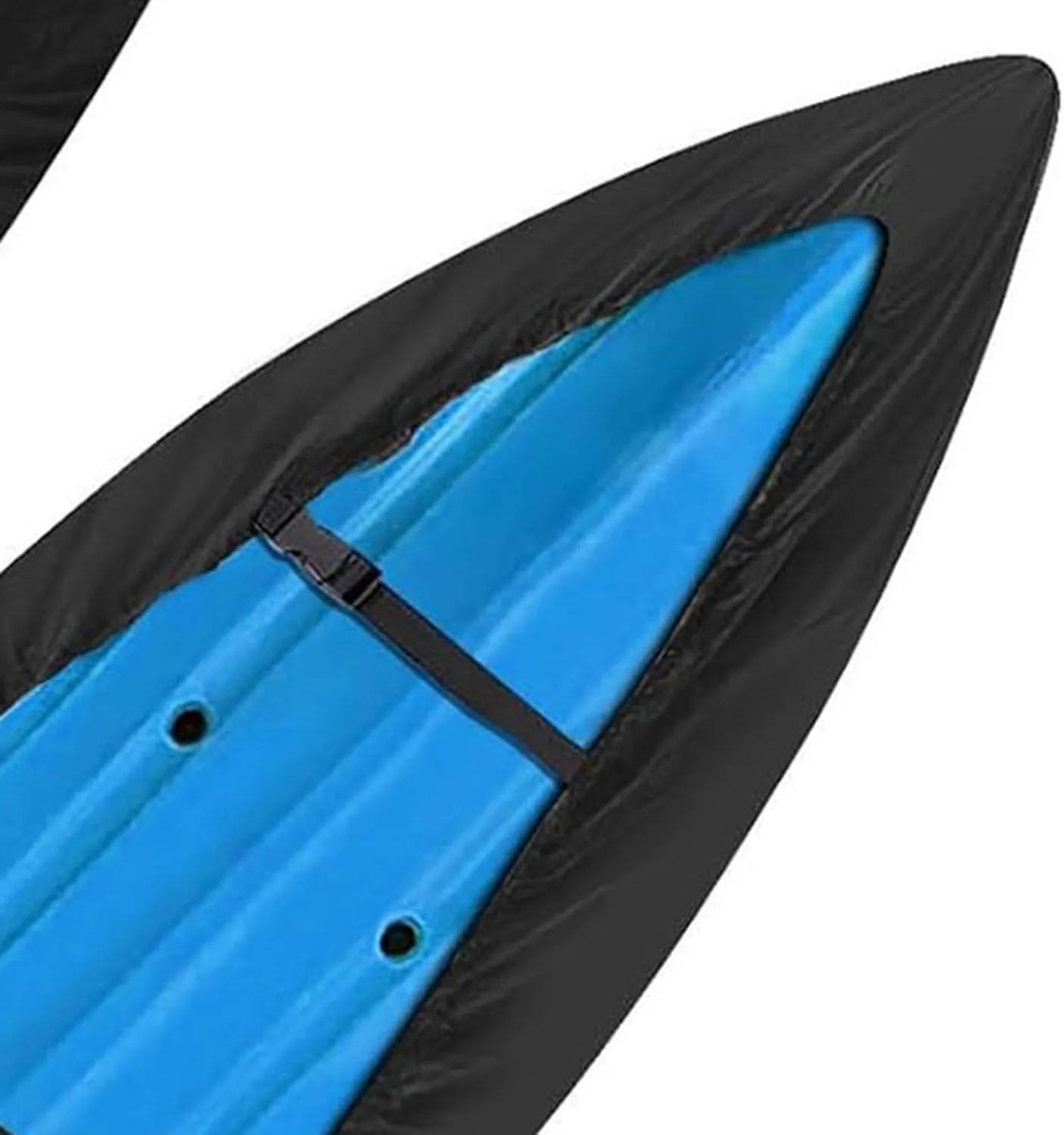 Uv-Resistant Kayak Protection 210d Heavy Duty Waterproof Kayak Cover with Drawstring Bag Uv-Resistant Protection Adjustable Straps Dustproof Tarp for Canoe & Paddle Board Storage Black L