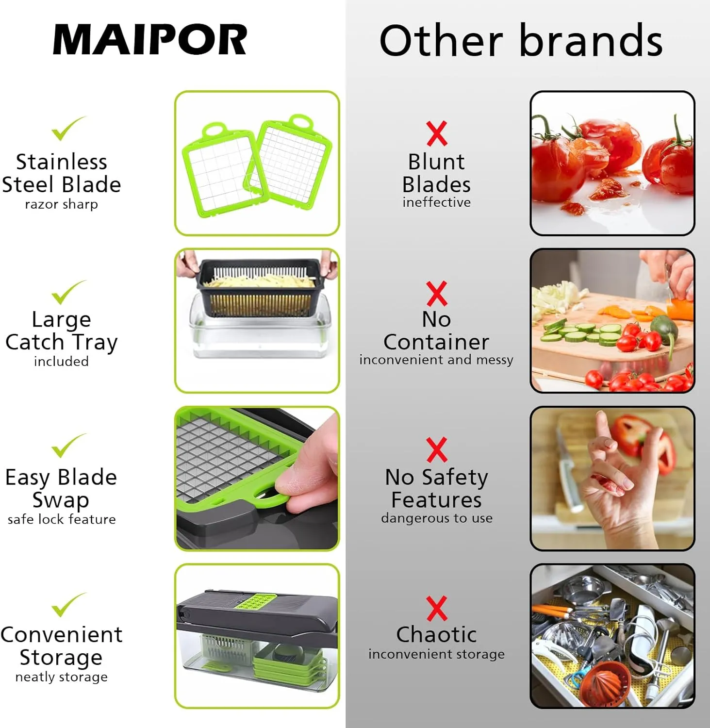 Vegetable Chopper, Pro Onion Chopper, Multifunctional 13 in 1 Food Chopper, Kitchen Vegetable Slicer Dicer Cutter,Veggie Chopper With 8 Blades,Carrot and Garlic Chopper With Container…