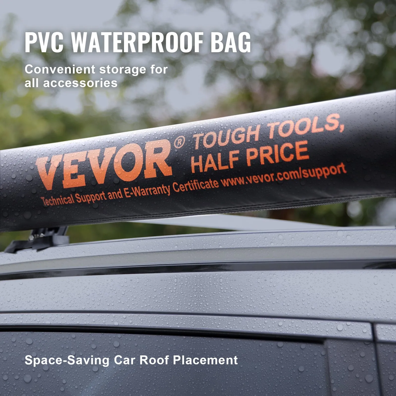 VEVOR Car Side Awning, Large 4.6'x6.6' Shade Coverage Vehicle Awning, PU3000mm UV50  Retractable Car Awning with Waterproof Storage Bag, Suitable for Truck, SUV, Van, Campers