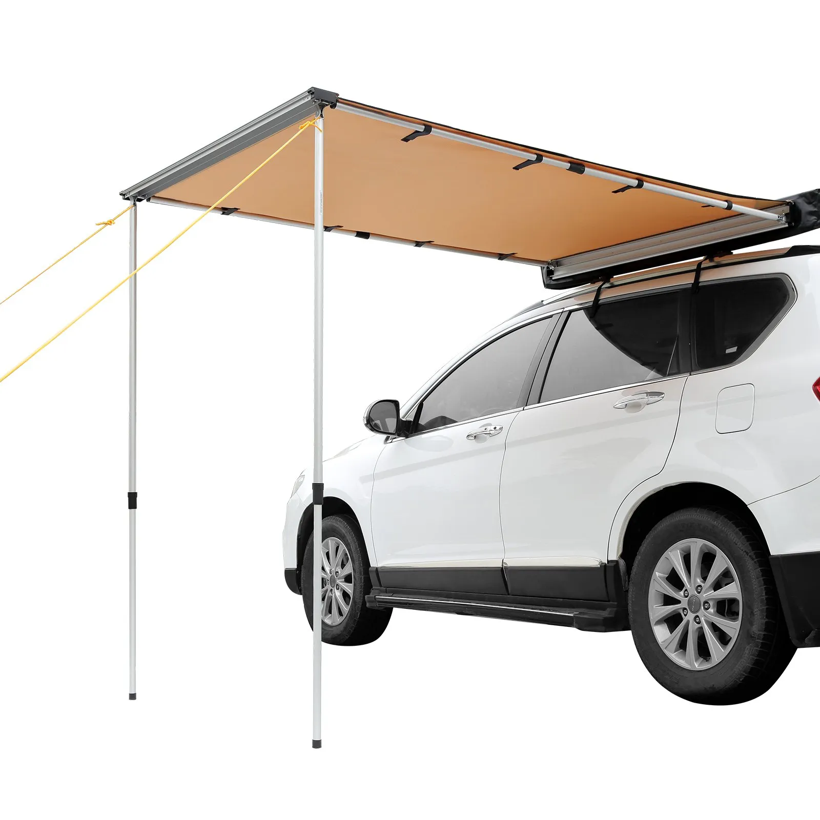 VEVOR Car Side Awning, Large 4.6'x6.6' Shade Coverage Vehicle Awning, PU3000mm UV50  Retractable Car Awning with Waterproof Storage Bag, Suitable for Truck, SUV, Van, Campers