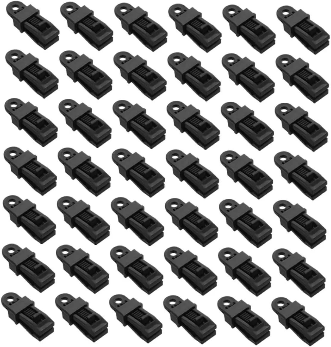 VICASKY 50pcs Heavy Duty Tarp Clips with Lock Grip Windproof Tent Clamps for Secure Outdoor Camping Hiking Tent Fasteners Versatile Hooks for Tarp and Canopy Stability