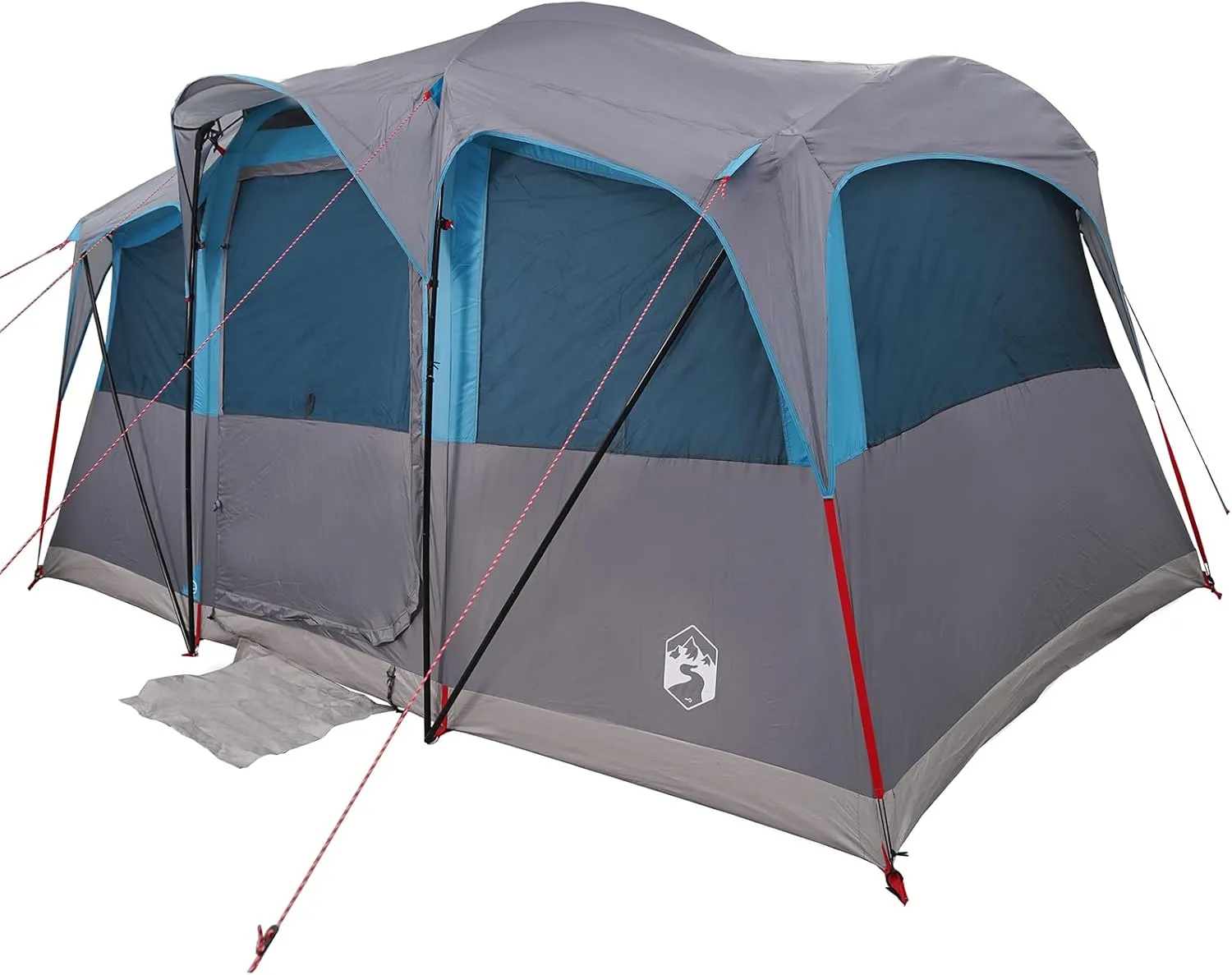 vidaXL 10 Person Camping Tent with Carrying Bag Water Resistant and UV Protective Portable Easy Setup for Outdoor Activities Family Large Collapsible Gear Summer