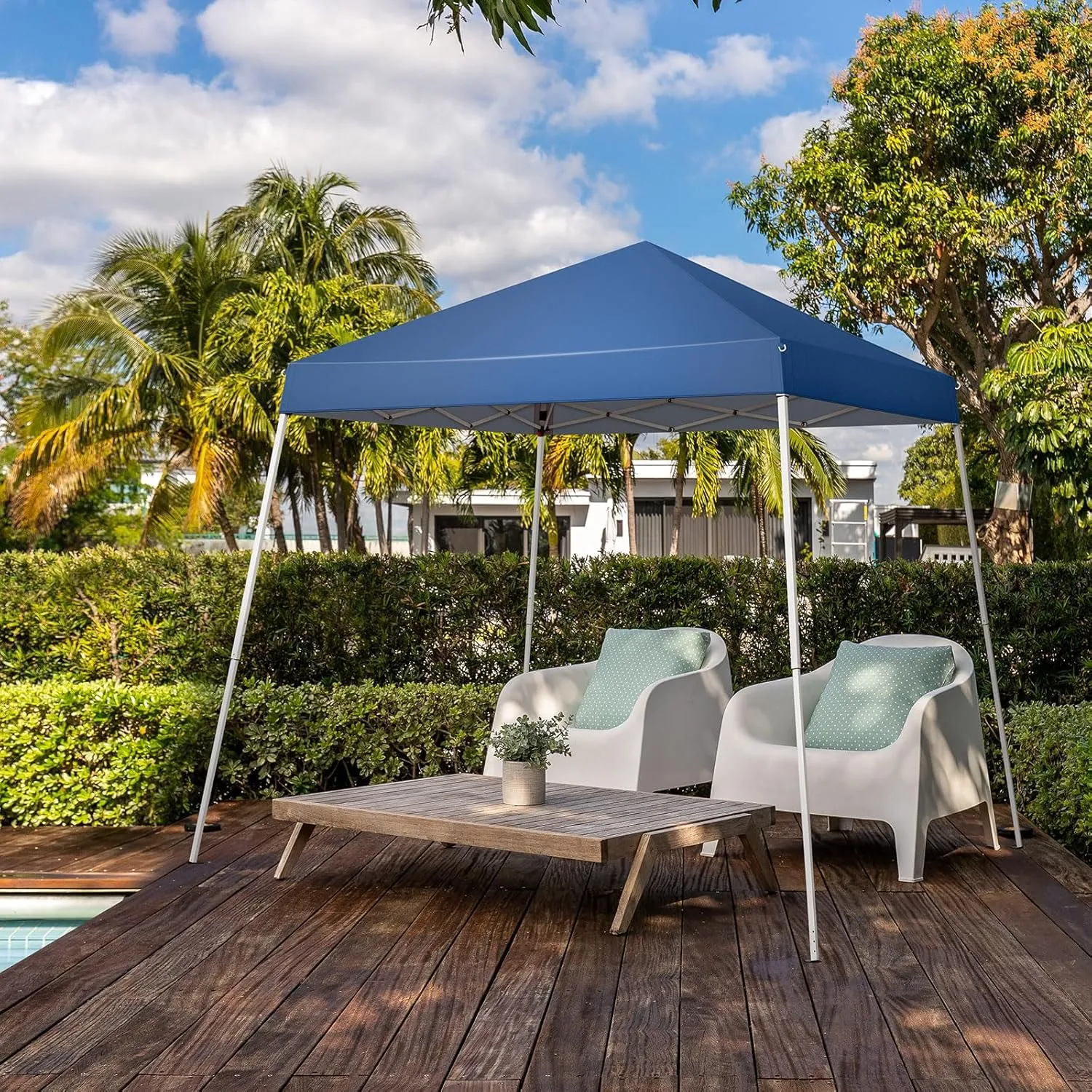 VINGLI 6x6 ft Pop Up Canopy Tent, Outdoor Foldable Portable Canopy for Camping, Patio, Easy Up Gazebo with Carry Bag Slant Legs