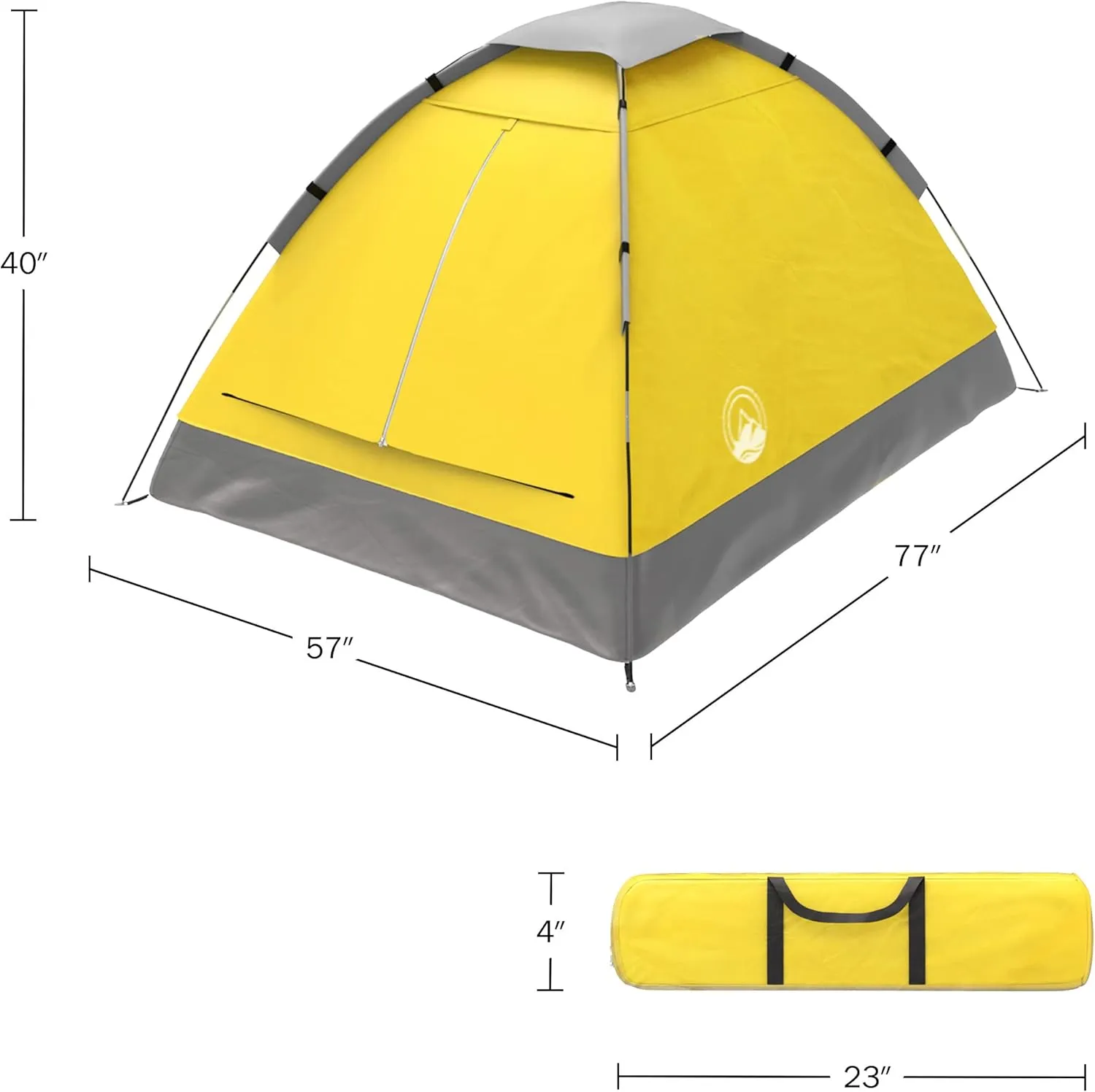 Wakeman Tents 2-Person Tent with Removable Rain Fly and Carry Bag - Includes Pop-Up Privacy Tent, Dressing Room, or Portable Shower - Camping Gear by Wakeman