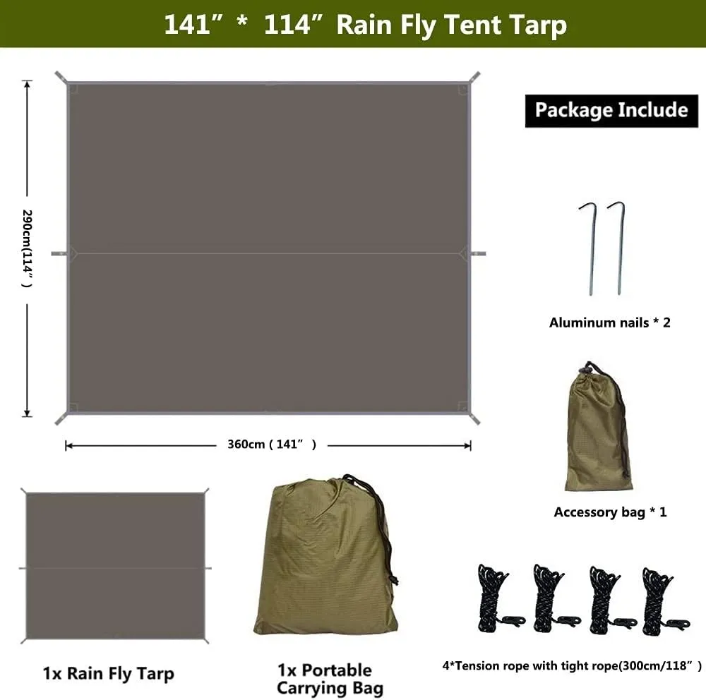 Waterproof Beach Sun Shelter Tarp Tent Shade Ultralight UV Garden Awning Canopy Sunshade Outdoor Camping Hammock Rain Fly(Color:D)