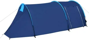 Waterproof Camping Tent for Family Adventures, Spacious for 4 Persons, Easy Setup and Take Down, Navy Blue/Light Blue