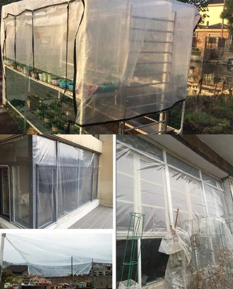 Waterproof Cover Tarp Tarpaulin Sheet,Sunshade Net, Shade Cloth, Tarpaulinsclear Waterproof Heavy Duty Outdoor Patio Plant Shed Cover Dust Pe with Eyelets120G/㎡,C,4 * 5M