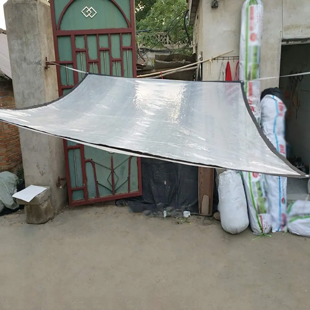 Waterproof Cover Tarp Tarpaulin Sheet,Sunshade Net, Shade Cloth, Tarpaulinsclear Waterproof with Eyelets Balcony Plant Awning Rainproof Plastic Cloth for Garden Camping Patio,F,5 * 5M