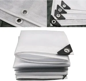Waterproof Tarp Tent Cover Plastic Tarp for Under Tent Multi Purpose Protective Cover Durable Waterproof Weather Proof Rip and Tear Resistant 6.56ft x 6.56ft White