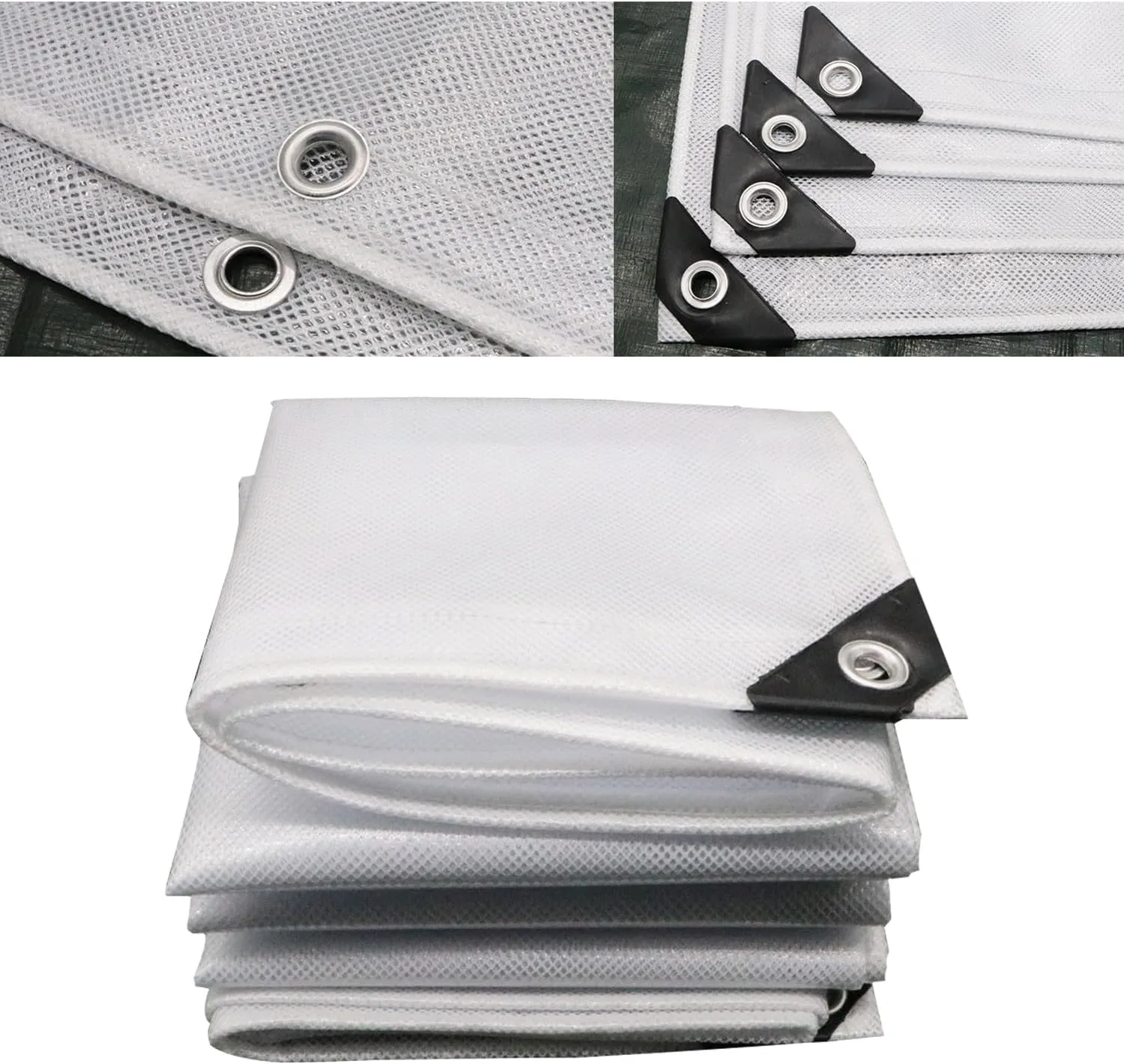Waterproof Tarp Tent Cover Plastic Tarp for Under Tent Multi Purpose Protective Cover Durable Waterproof Weather Proof Rip and Tear Resistant 6.56ft x 6.56ft White