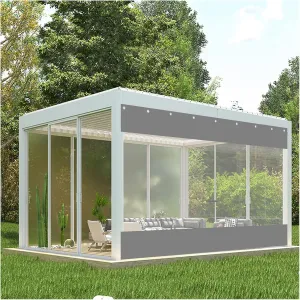 Waterproof Tarp Wind-Proof Sliding Curtain Heat-Removing Garage Anti-Corrosion Partition Curtain, for Porch, car Washing (Color : Clear, Size : 7.5x3m)