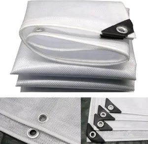 Waterproof Tarps for Outdoors Tent Cover Large Tarp for Under Tent Multi Purpose Protective Cover Durable Waterproof Weather Proof Rip and Tear Resistant 4.92ft x 6.56ft White