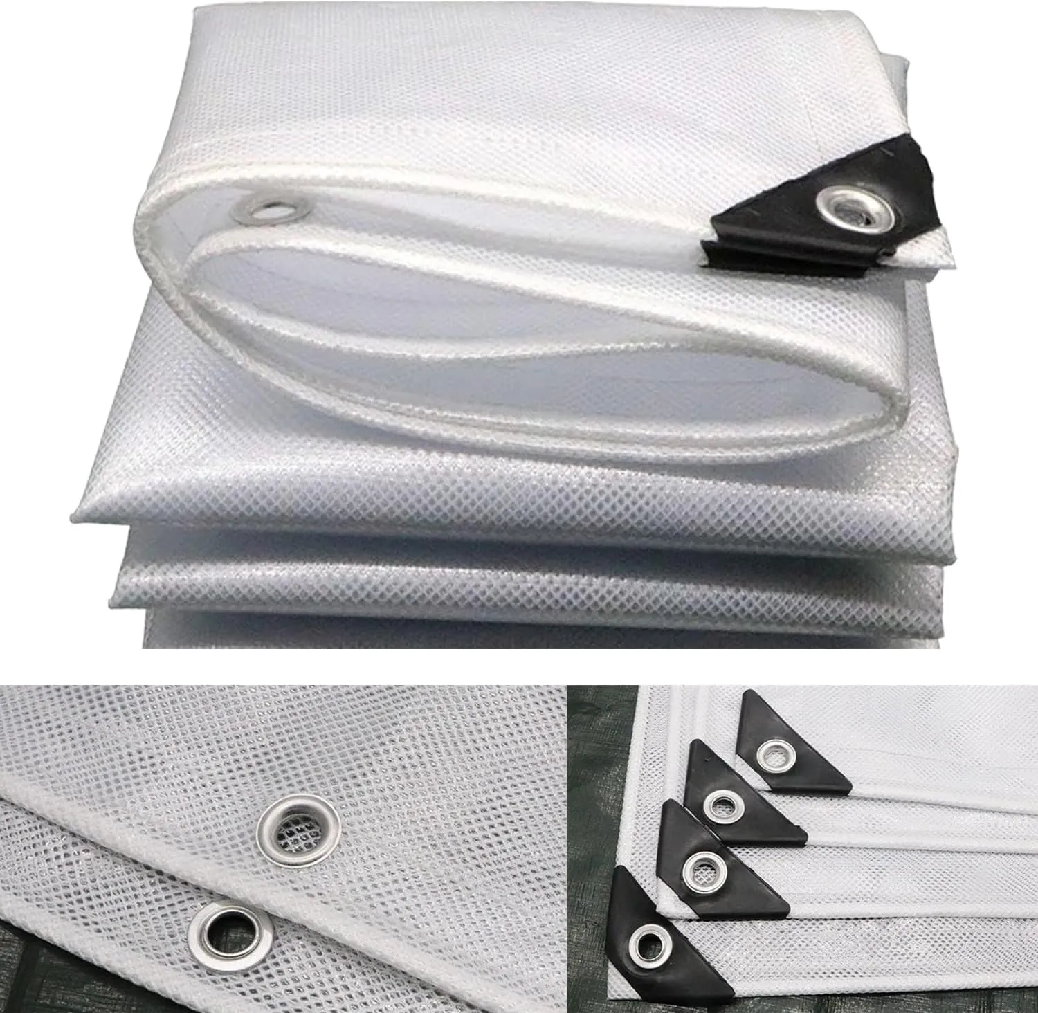 Waterproof Tarps for Outdoors Tent Cover Large Tarp for Under Tent Multi Purpose Protective Cover Durable Waterproof Weather Proof Rip and Tear Resistant 4.92ft x 6.56ft White