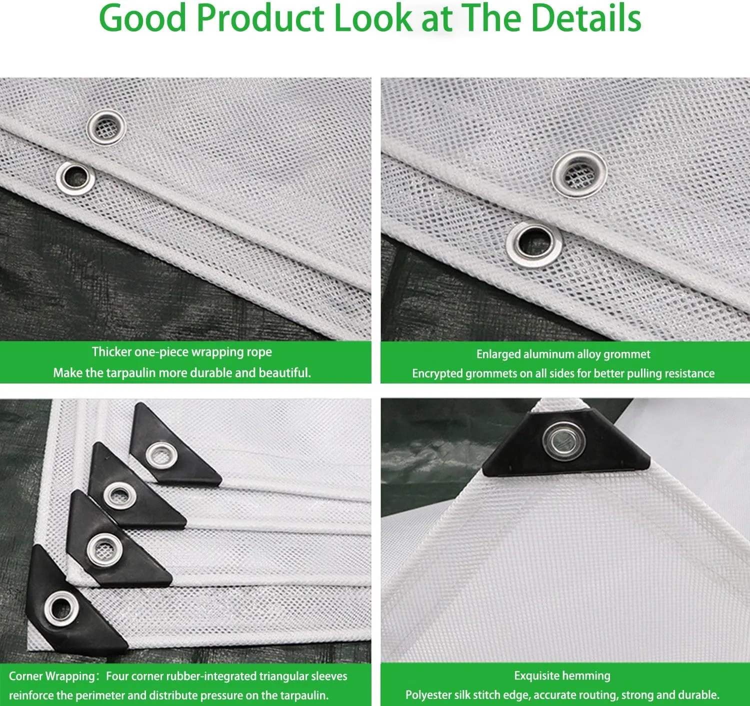 Waterproof Tarps for Outdoors Tent Cover Tarp for Under Tent for Under Tent Multi Purpose Protective Cover Durable Waterproof Weather Proof Rip and Tear Resistant 4.92ft x 6.56ft White