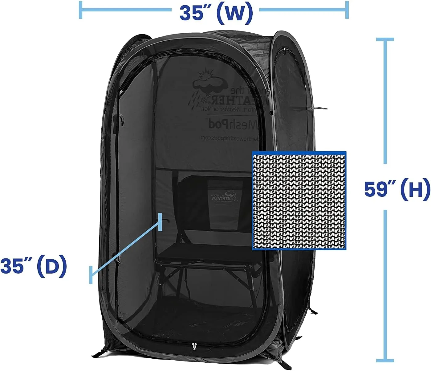 WeatherPod® The Original Shark Tank MyPod™ Mesh 1-2 Person Pop-Up Screen Pod - Keeps Out Bugs, Mosquitos, and Harmful UV Rays - UPF 50 for Maximum Protection from The Sun