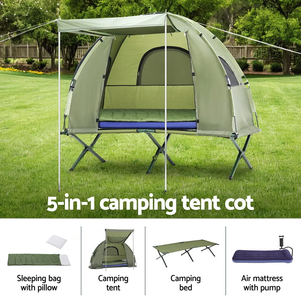 Weisshorn 5-in-1 Camping Tent Cot 1-person Air Mattress Camping Bed-NSW_Rural