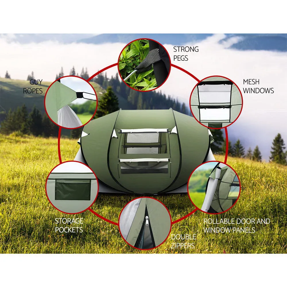 Weisshorn Instant Up Camping Tent 4-5 Person Pop up Tents Family Hiking Beach Dome-SA_Rural