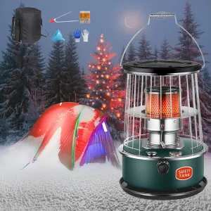 with Spare Wick and Storage Bag, Non-Electric Portable Kerosene Stove, Adjustable fire Power, high-Efficiency Heating Outdoor Camping Stove (Color : Dark Green)