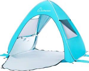 WolfWise UPF 50  Easy Pop Up Beach Tent Sun Shelter Instant Automatic Portable Sport Umbrella Indoor Playhouse Canopy Cabana
