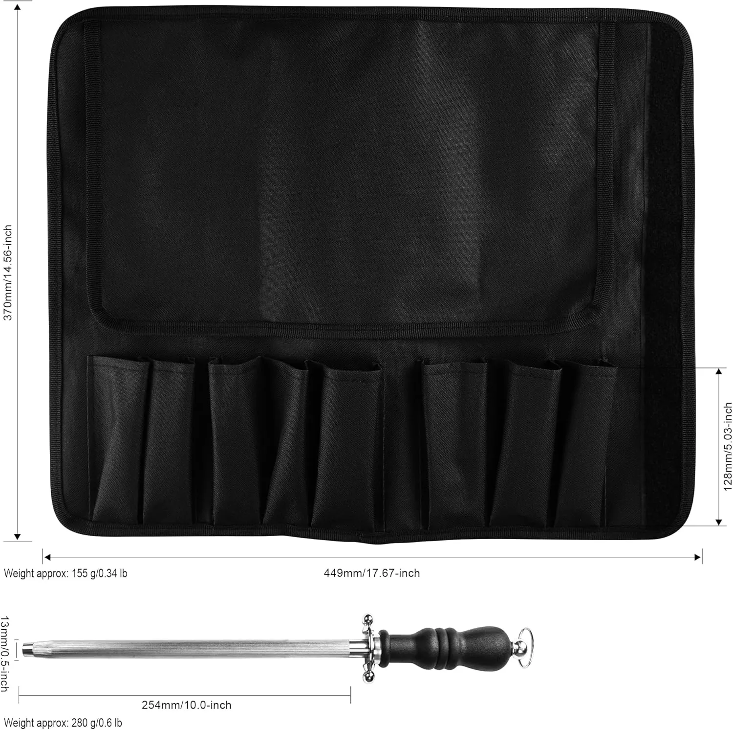 XYJ FULL TANG Outdoor Chef Knife 6-pieces Set Stainless Steel Slice Kitchen Knives Come With Universal Leather Case Carry Knife Bag Cutlery Knives Accessories