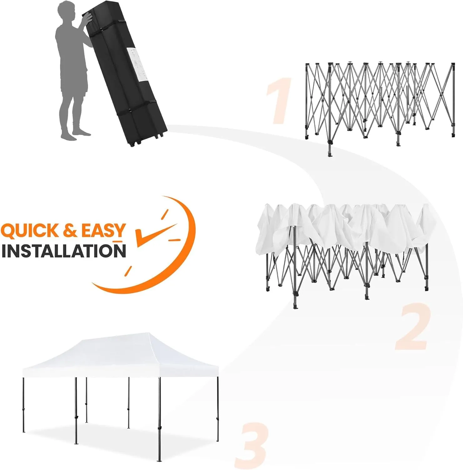 Yaheetech Heavy Duty Pop Up Canopy Tent, 10x20 Commercial Instant Shelter Tent for Wedding, Parties, Adjustable Outdoor Canopy with Wheeled Carry Bag, 6 Sandbags & 10 Stakes, White