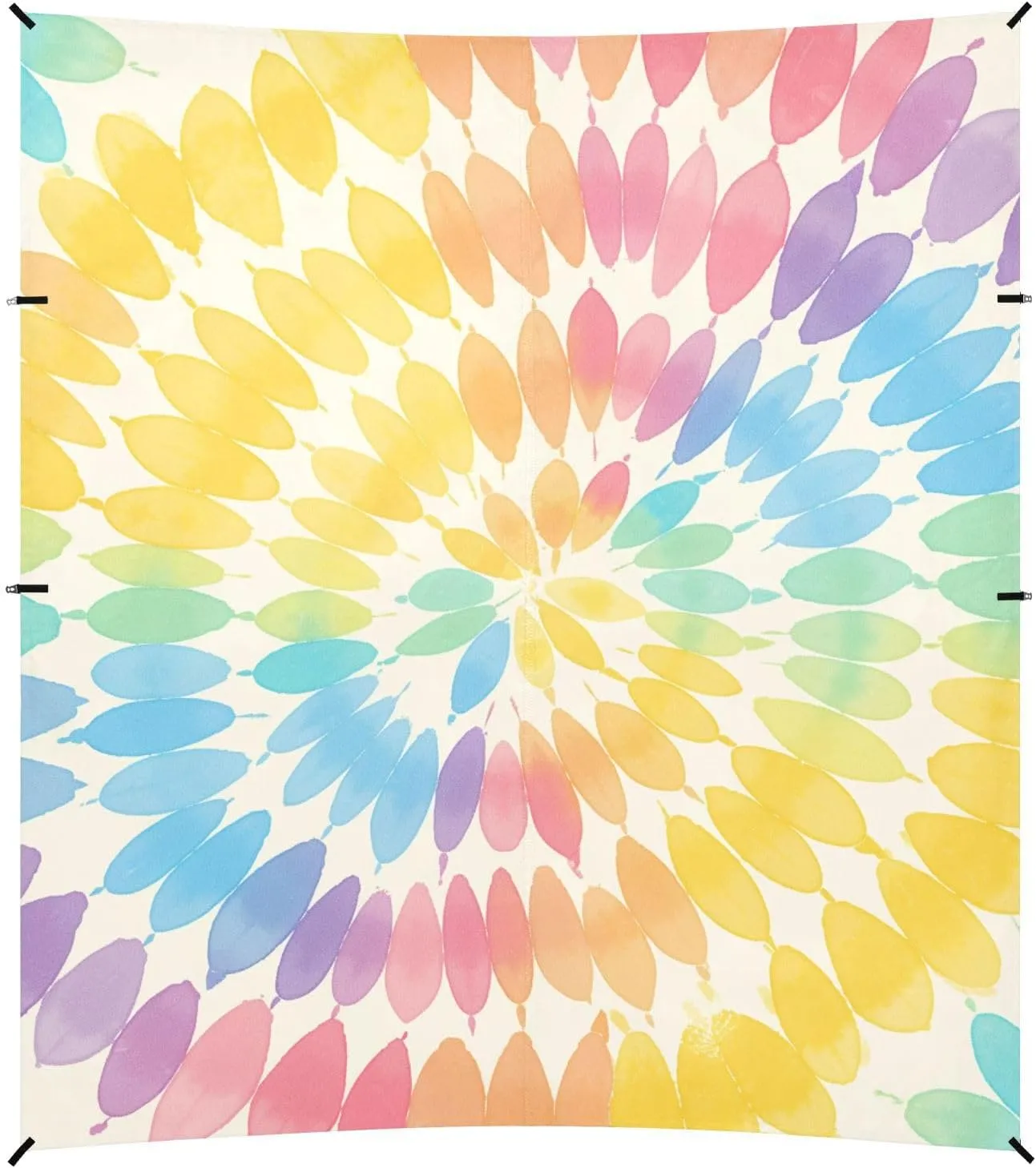 Yellow Tie-dye Background Rainbow Colors Stable Beach Tent UPF50  Lightweight Large Portable Sun Shelter with Sturdy Poles, Sandbags and Shovel for Family Travel